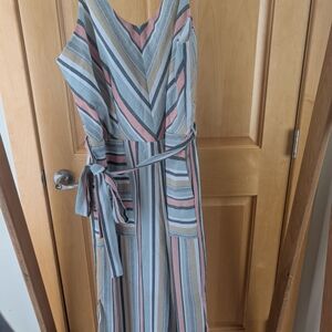 Monteau Pastel Striped Jumpsuit